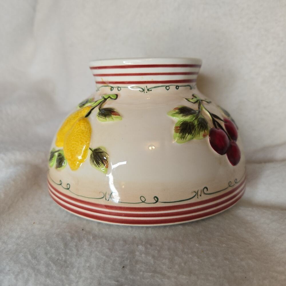 Home Interiors Jar Candle Capper Shade Topper Fruit Lemons and Cherries